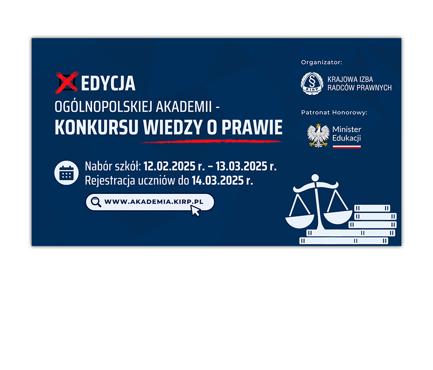 Grafika promująca konkurs wiedzy o prawie