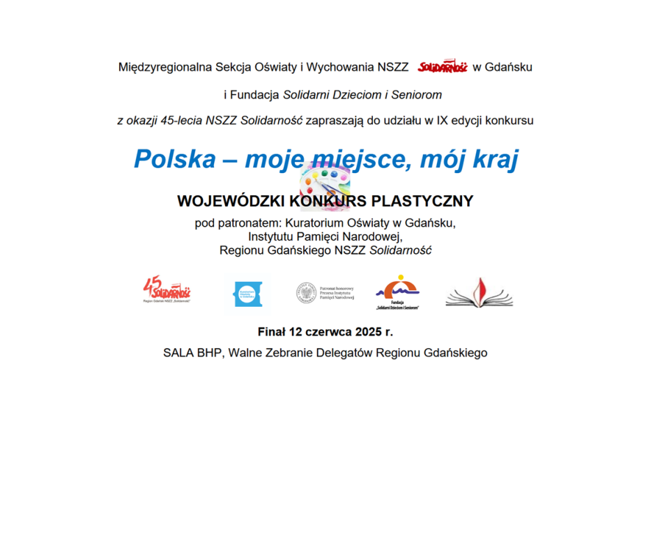 Wojewódzki Konkurs Plastyczny: Polska – moje miejsce, mój kraj
