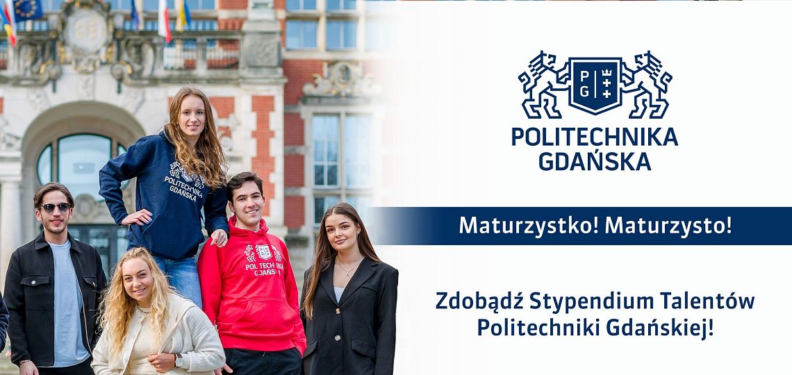 Grafika promomująca Stypendium Talentów Politechniki Gdańskiej