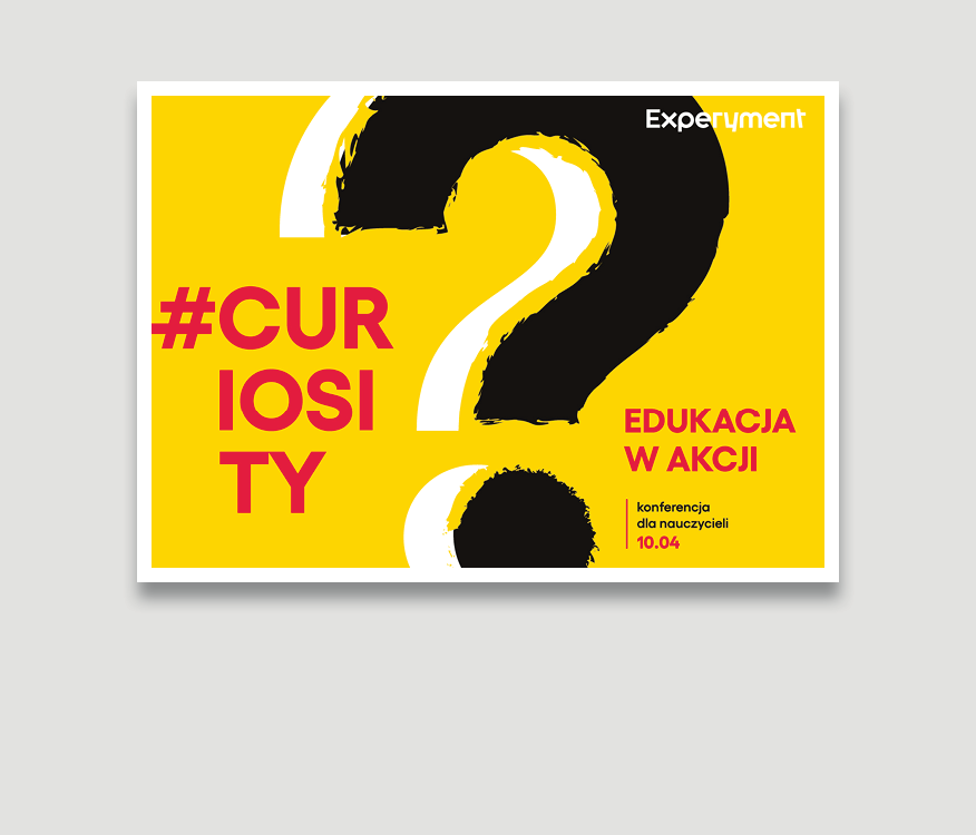 Grafika promująca konferencję dla nauczycieli EDUKACJA W AKCJI #Curiosity