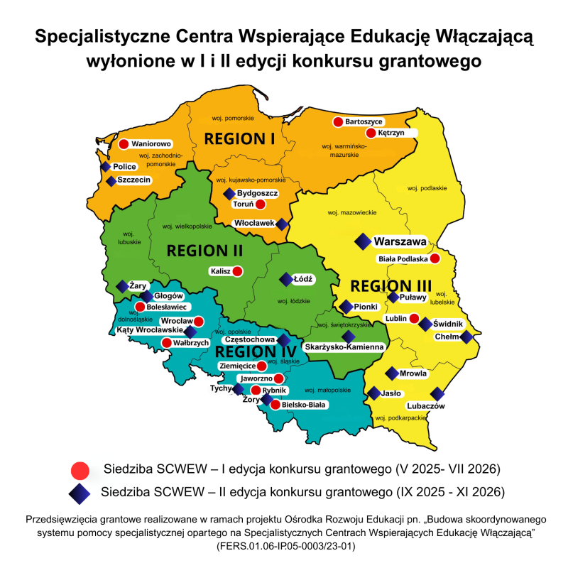 Mapa SCWEW i i II edycji konkursu