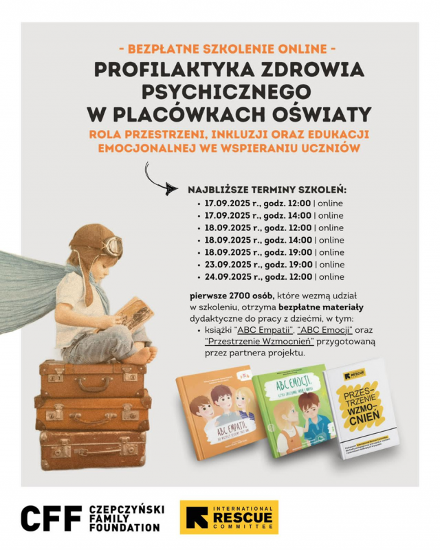 Grafika promująca szkolenia Czepczyński Family Foundation