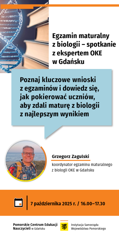 Zaproszenie na zdalne spotkanie z ekspertem OKE- matura z biololgii