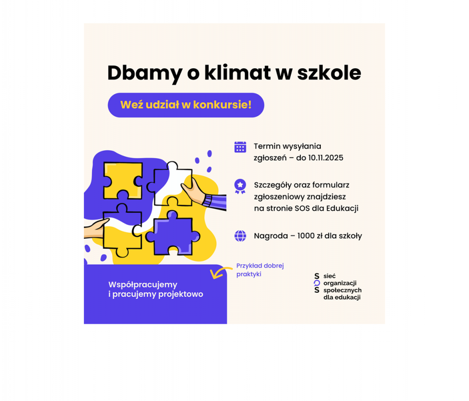 Grafika promująca konkurs Dbamy o klimat w szkole