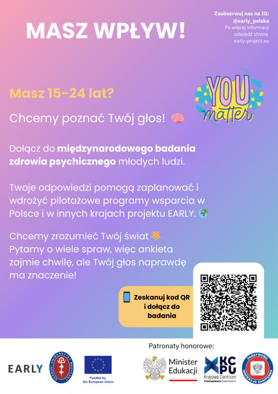 Ulotka promująca międzynarodowe badanie zdrowia psychicznego