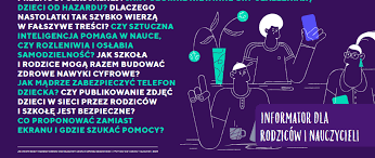 „Ekrany, zdrowie, bezpieczeństwo i dostęp do informacji. Informator dla rodziców i nauczycieli” - publikacja