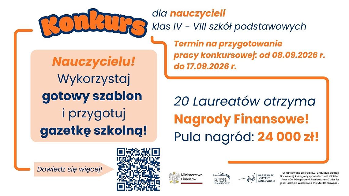Konkurs dla nauczycieli „Finanse w gazetce szkolnej"