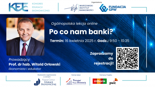 Grafika promujaca szkolenie: Po co nam banki?