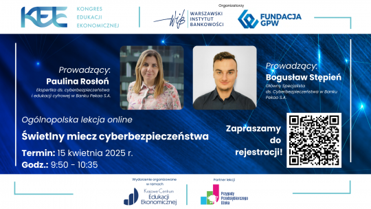 Grafika promujaca szkolenie: Świetlny miecz cyberbezpieczeństwa